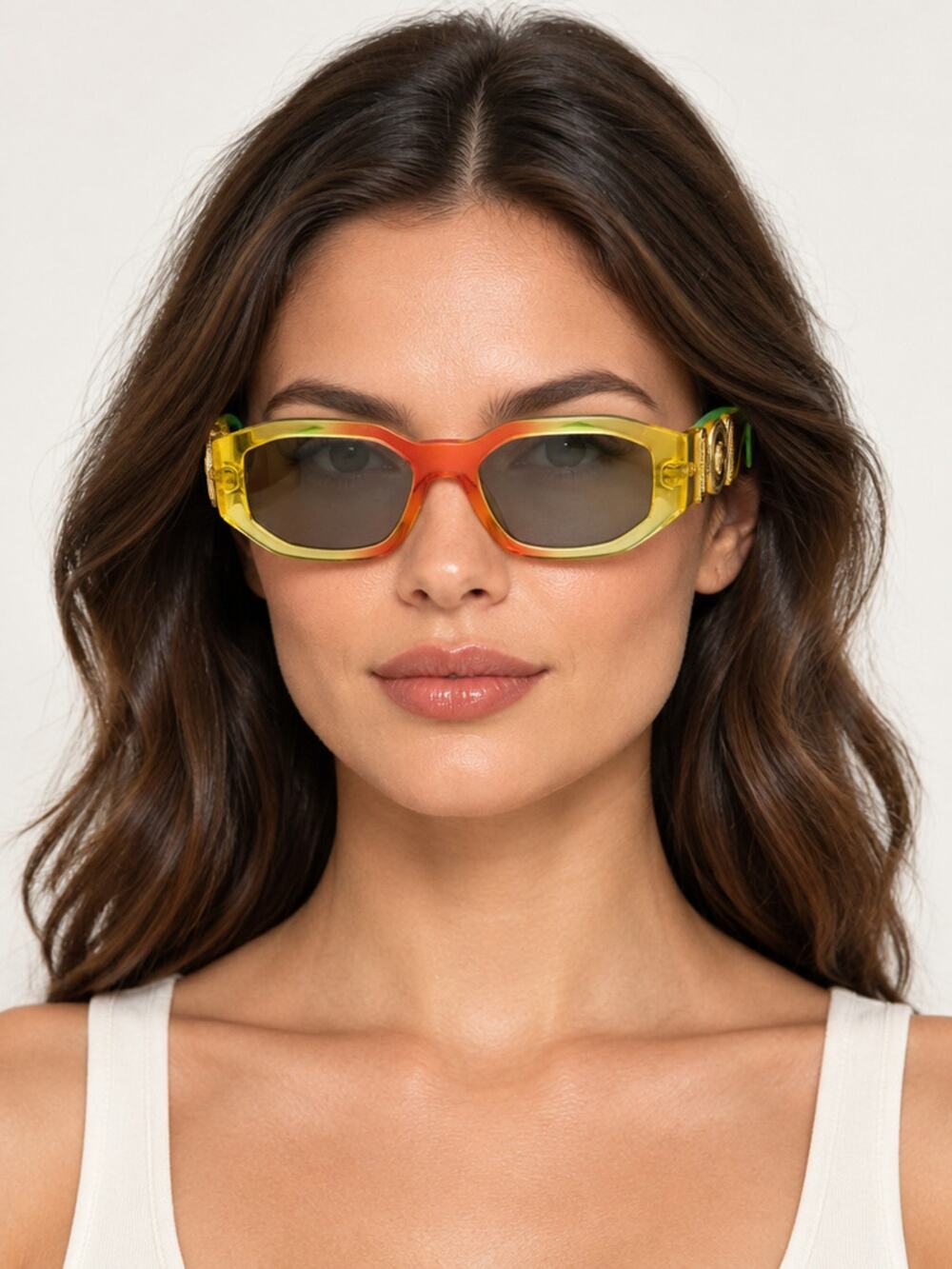 NEW Versace VE4361 5530/1 Gradient Yellow/Red/Green Sunglasses Authentic